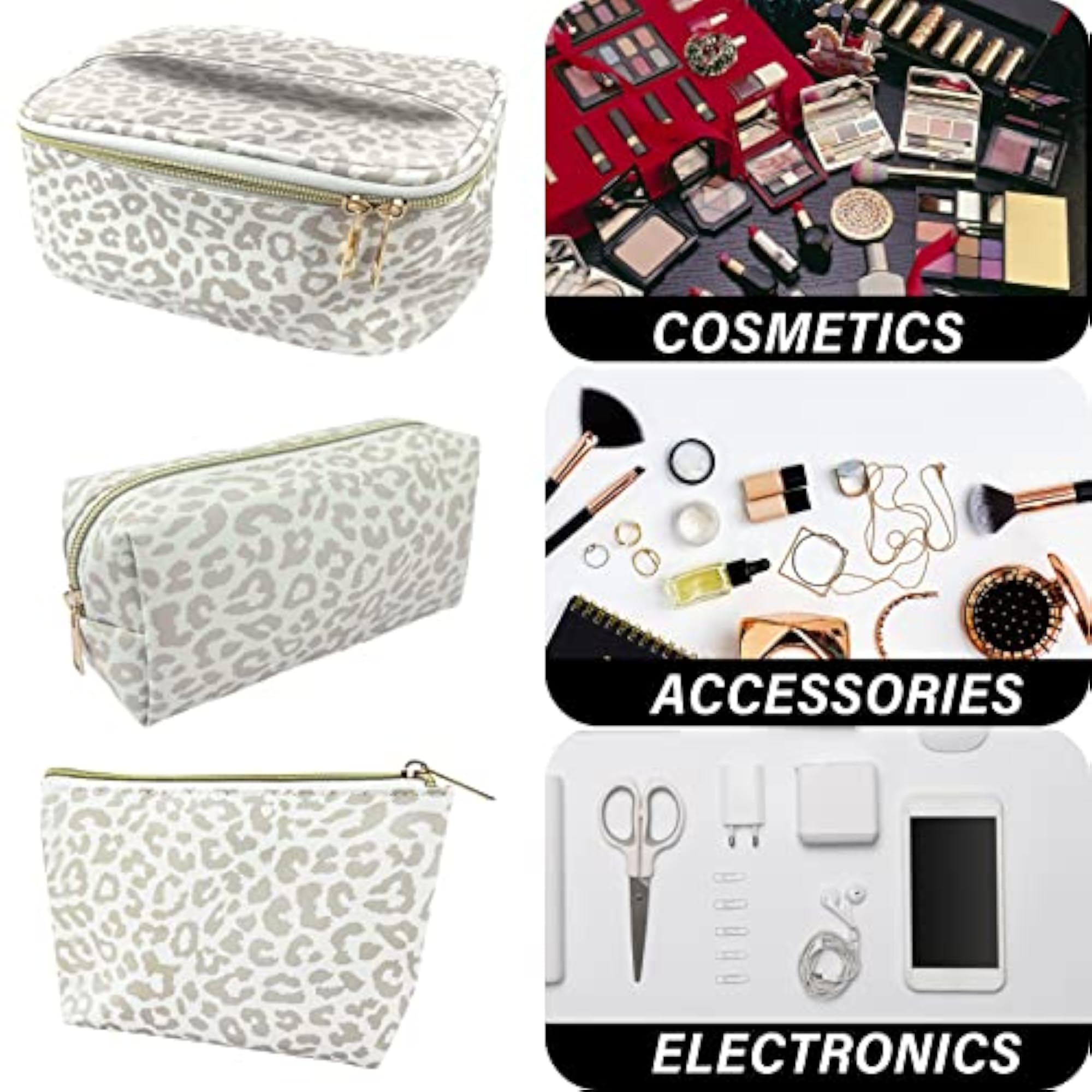 3Pcs Makeup Bag, Travel Makeup Bag for Women